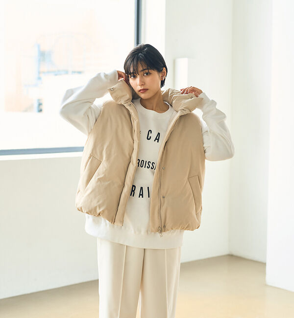 Rouge vif「2WAYフードダウンベスト」|ダウン|