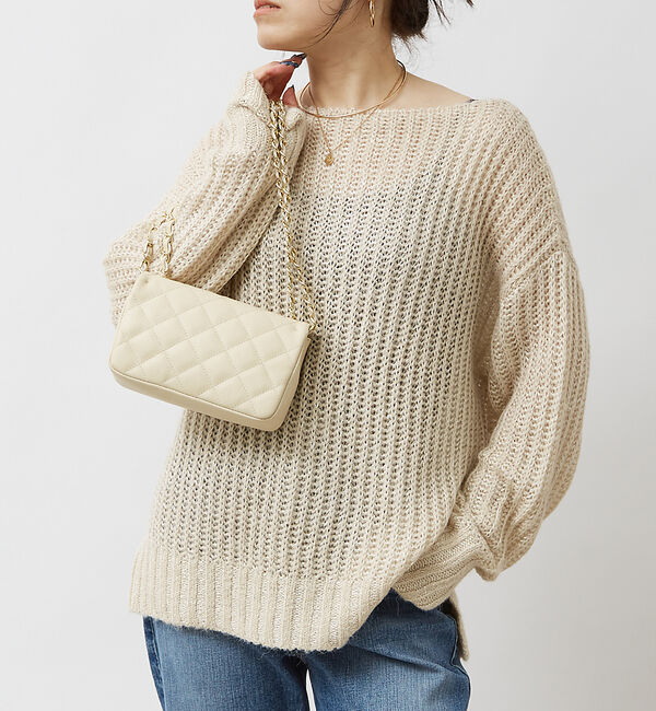 Rouge vif「シアーモヘヤミックス畔プルオーバー」|ニット・セーター|ベージュ