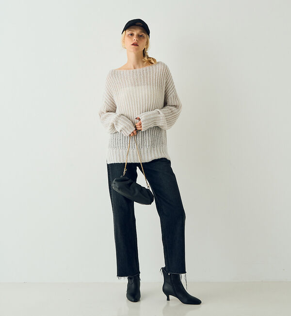 Rouge vif「シアーモヘヤミックス畔プルオーバー」|ニット・セーター|