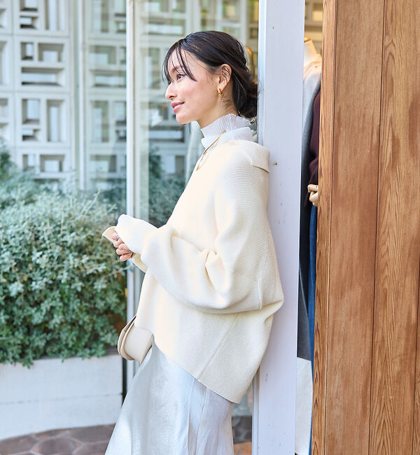 Rouge vif「衿付片畦ニットプルオーバー」|ニット・セーター|