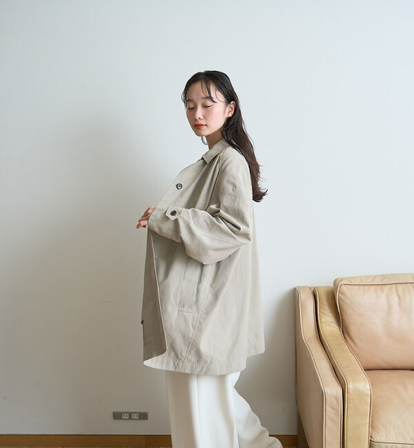 Rouge vif「ピーチ加工ステンカラーハーフコート」|ステンカラーコート|