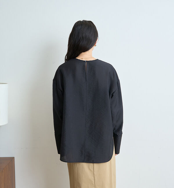 Rouge vif「クルーネック袖ギャザーシアーブラウス」|シャツ・ブラウス|