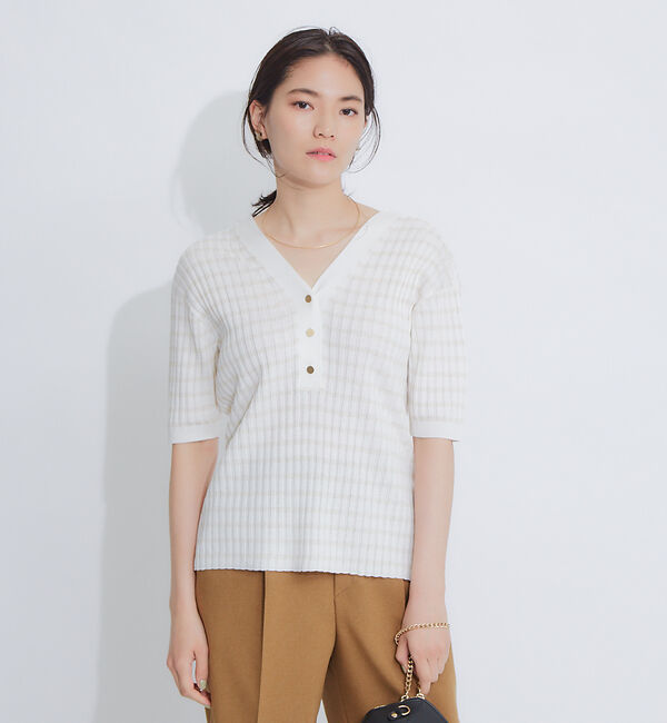 qualite「2WAY Vネックアシメニット」|ニット・セーター|その他