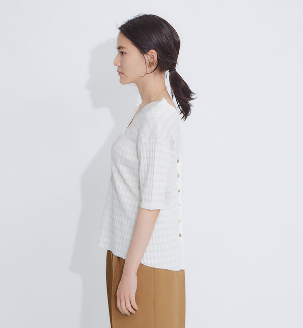 qualite「2WAY Vネックアシメニット」|ニット・セーター|