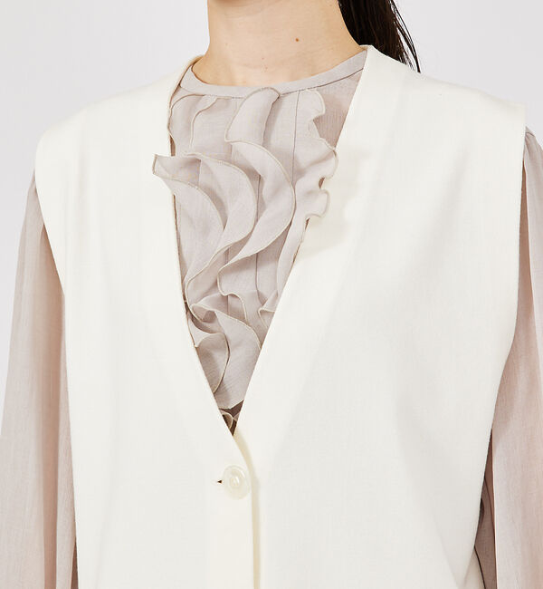 qualite「サイドスリットニットジレ」|ベスト・ジレ|