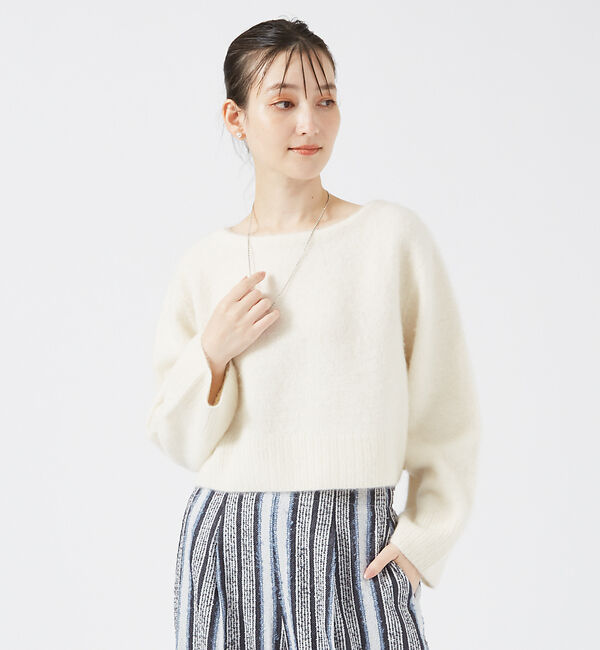 qualite「フォックスウールボートネックニット」|ニット・セーター|アイボリー