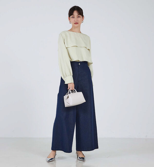 qualite「ブライトツイルティアードブラウス」|シャツ・ブラウス|