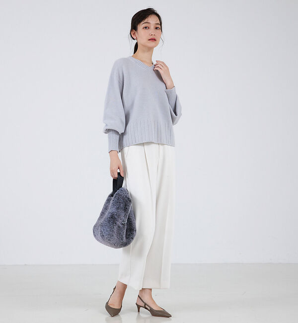 qualite「ウールグアイウールVネックニット」|ニット・セーター|