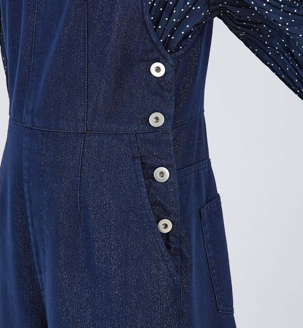 qualite「ラメデニムオールインワン」|オールインワン|