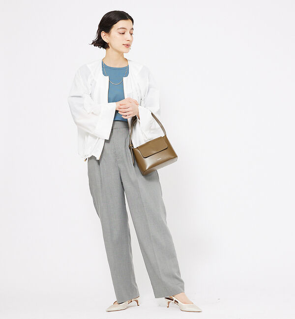 qualite「シャークスキンストレートパンツ」|スラックス|