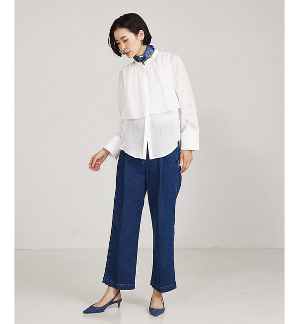 qualite「ギャザーレイヤードブラウス」|シャツ・ブラウス|