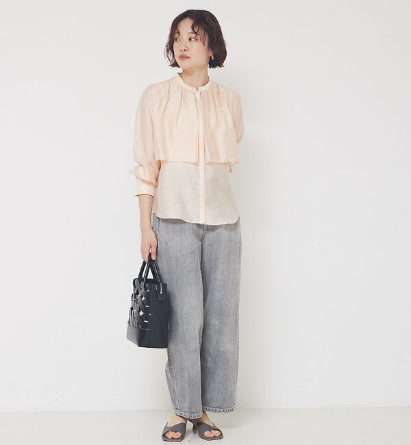 qualite「ギャザーレイヤードブラウス」|シャツ・ブラウス|