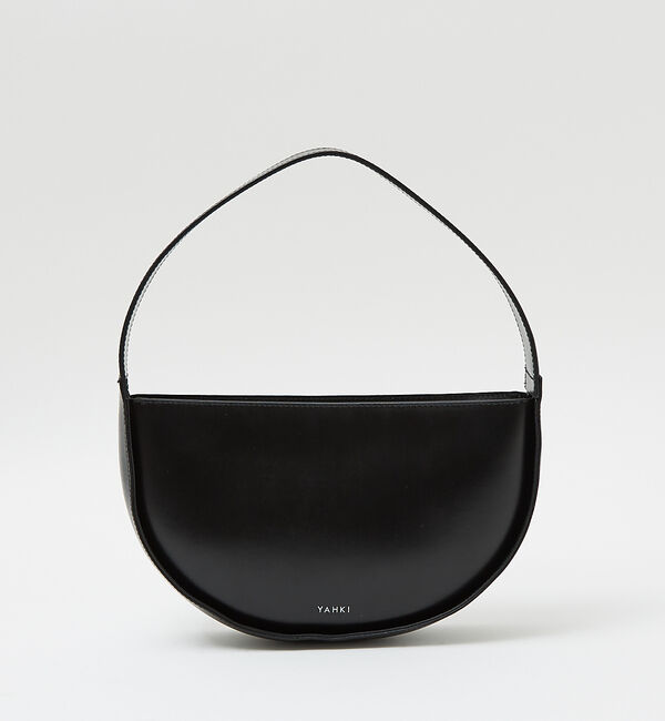 AU BANNISTER「●YAHKI ワンハンドル ハーフムーンバッグ」|ハンドバッグ|ブラック
