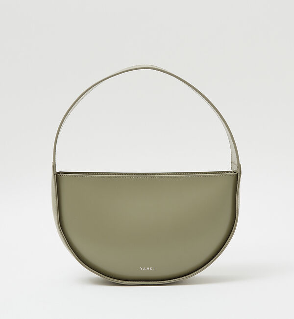 AU BANNISTER「●YAHKI ワンハンドル ハーフムーンバッグ」|ハンドバッグ|グレージュ