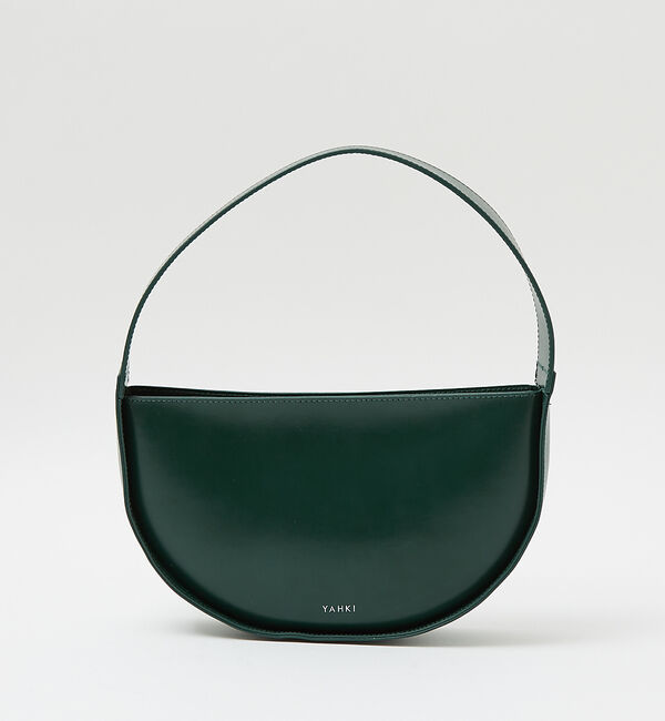 AU BANNISTER「●YAHKI ワンハンドル ハーフムーンバッグ」|ハンドバッグ|ダークグリーン