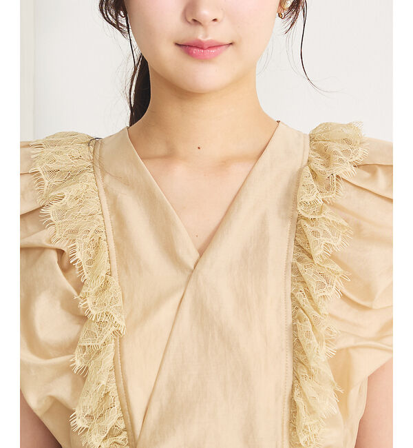 SELFIST「パフショルダーノースリーブフリルブラウス」|シャツ・ブラウス|