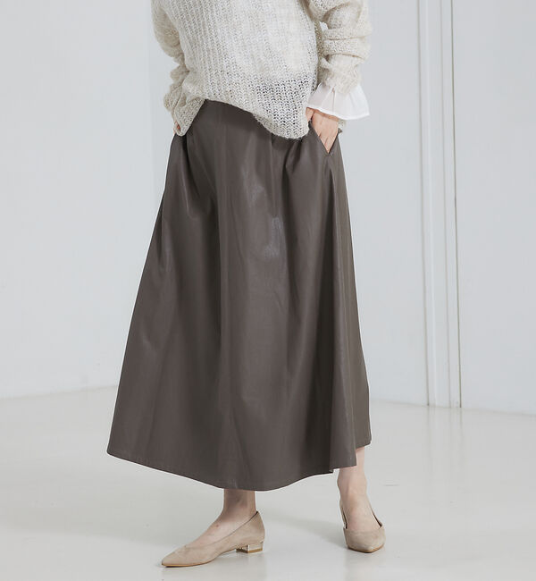 abahouse mavie「【大人のいちまんワンピ】フェイクレザー２ＷＡＹジャンパースカート」|ジャンパースカート|