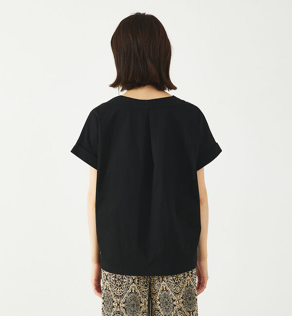 abahouse mavie「シルケットダブルVネックフレンチプルオーバー」|Tシャツ・カットソー|