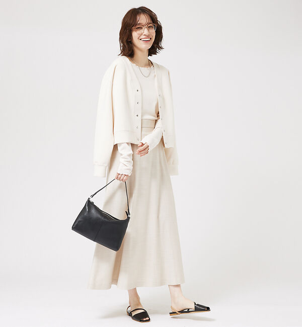 abahouse mavie「【セットアップ対応】メランジ調セミフレアースカート/リネンライクスカート」|スカート|