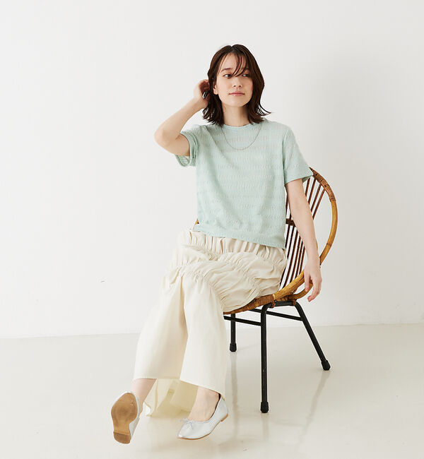 abahouse mavie「シャーリングボーダーTシャツ」|Tシャツ・カットソー|