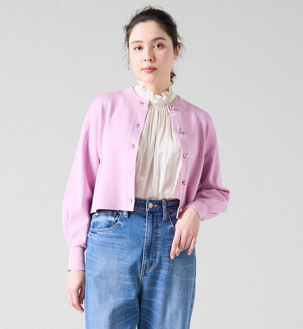 TIARA「シルバーボタンカーディガン」|カーディガン|ピンク