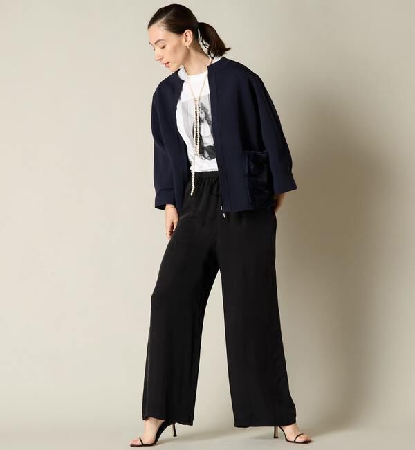 Liesse「エコファーポケットニットブルゾン」|カーディガン|