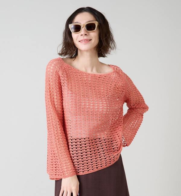 Liesse「メッシュニット」|ニット・セーター|テラコッタ