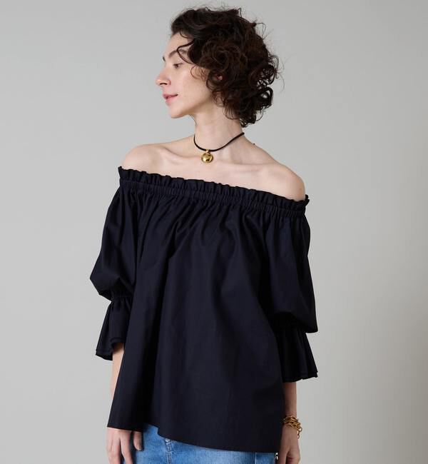 Liesse「オフショルギャザーブラウス」|シャツ・ブラウス|
