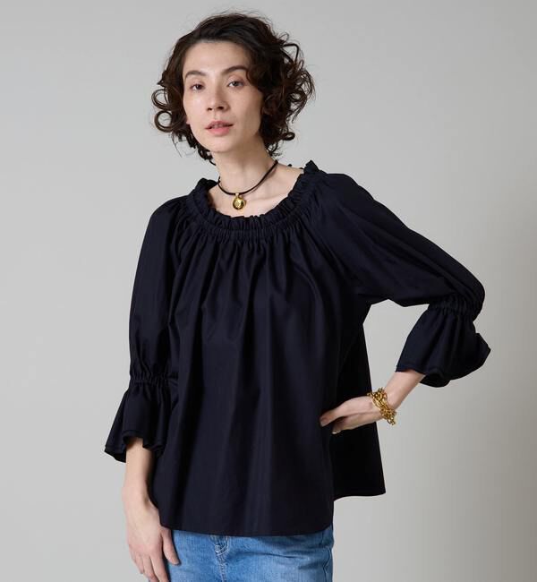 Liesse「オフショルギャザーブラウス」|シャツ・ブラウス|