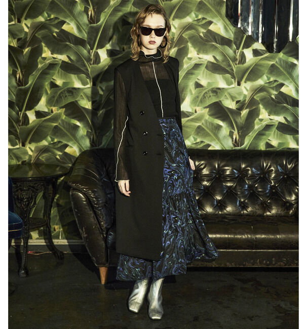 Soffitto「マーブル柄ドットジャガード裾切り替えギャザースカート」|スカート|