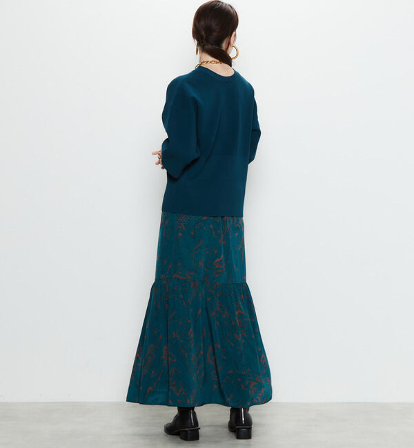 Soffitto「マーブル柄ドットジャガード裾切り替えギャザースカート」|スカート|