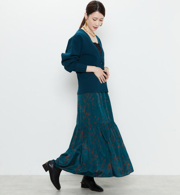 Soffitto「マーブル柄ドットジャガード裾切り替えギャザースカート」|スカート|