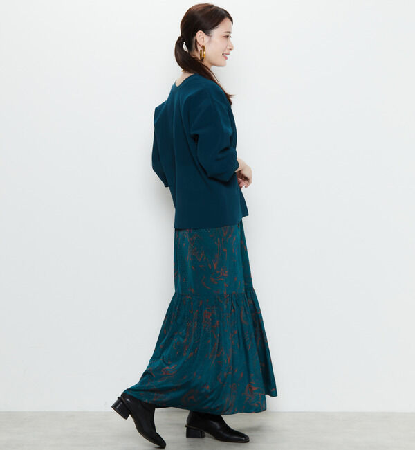 Soffitto「マーブル柄ドットジャガード裾切り替えギャザースカート」|スカート|