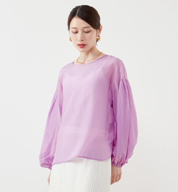 SOFFITTO「《定番》2WAYコットンシルクブラウス」|シャツ・ブラウス|ラベンダー