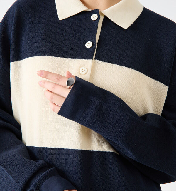 Soffitto「鹿の子編みシアーポロニット」|ニット・セーター|