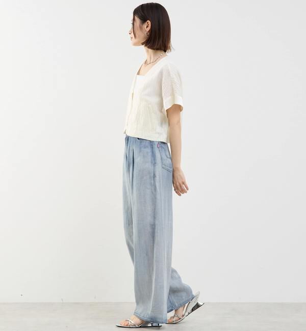 SOFFITTO「前ジップ縦プリーツショート丈ブルゾン」|ブルゾン・スタジャン|