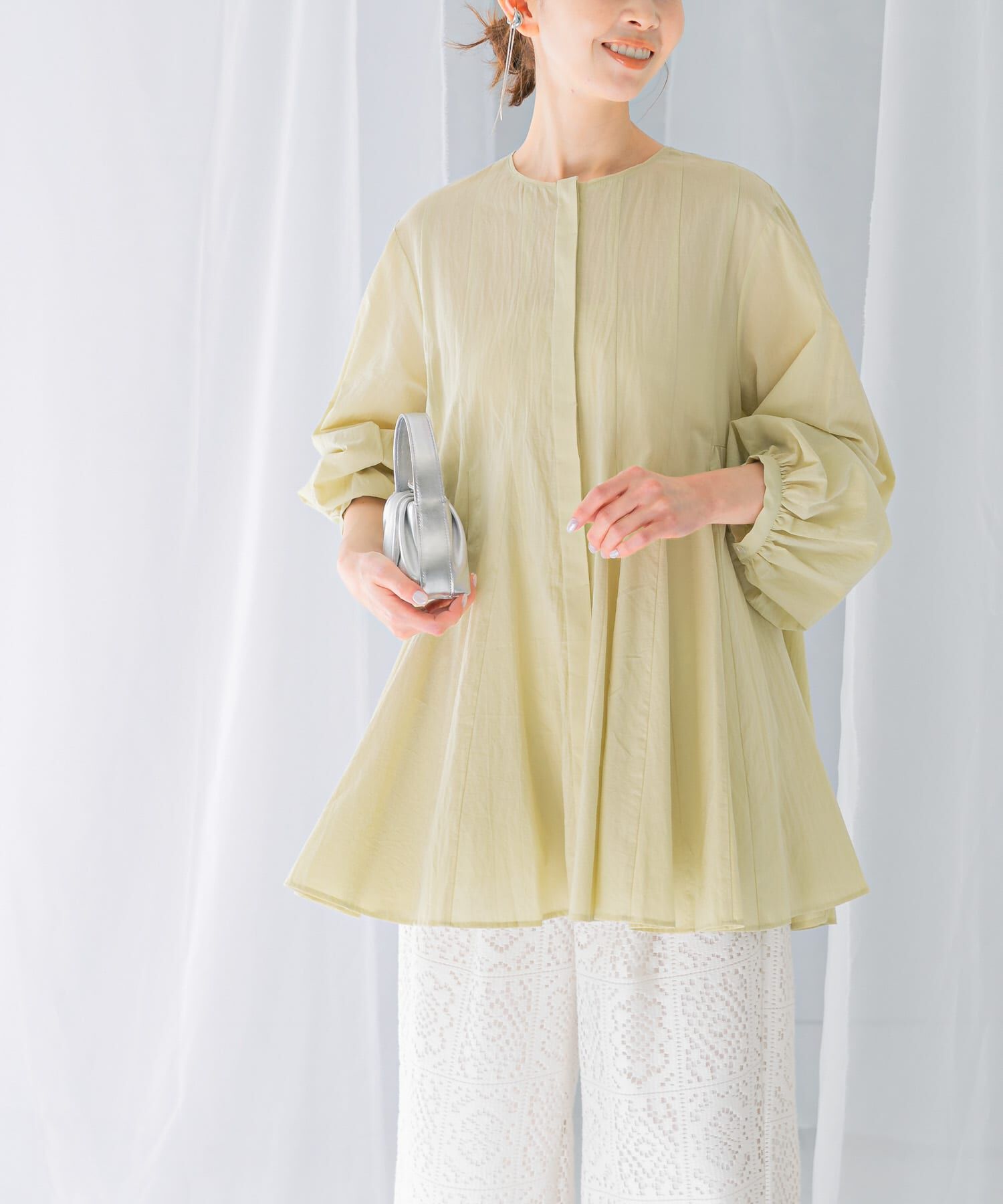 URBAN RESEARCH ROSSO「ボリュームフレアートップス」|シャツ・ブラウス|