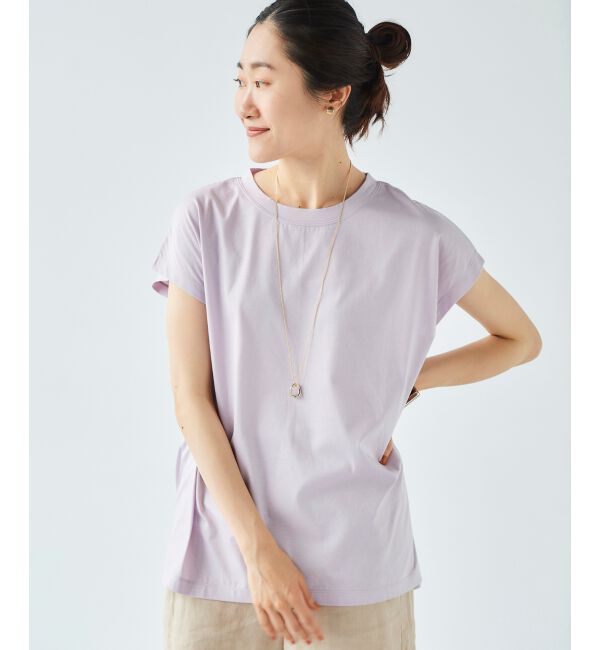 le.coeur blanc「オーガニックコットンフレンチスリーブTシャツ」|Tシャツ・カットソー|ラベンダー