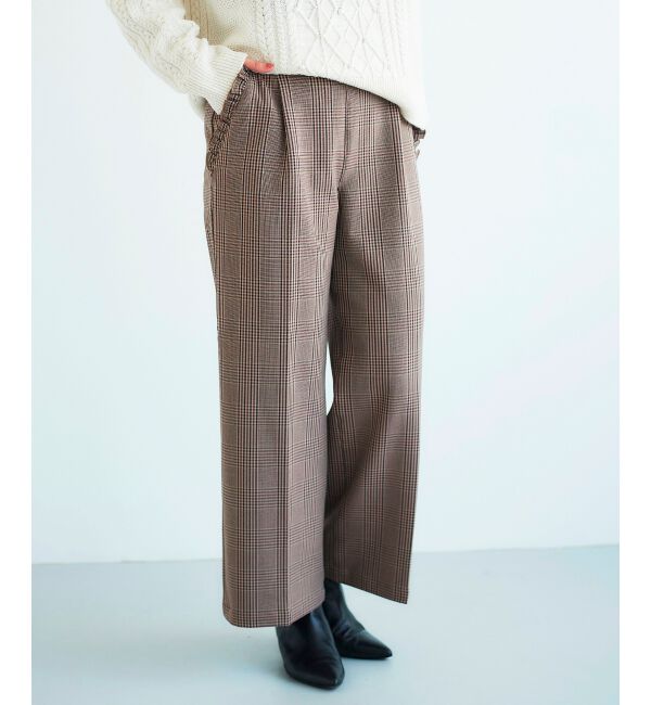 le.coeur blanc「Perle Peche チェックパンツ」|その他|ブラウン柄