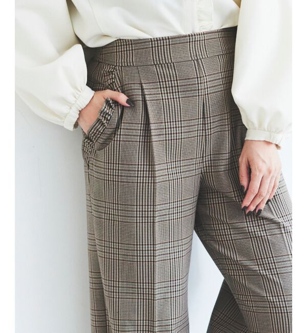 le.coeur blanc「Perle Peche チェックパンツ」|その他|
