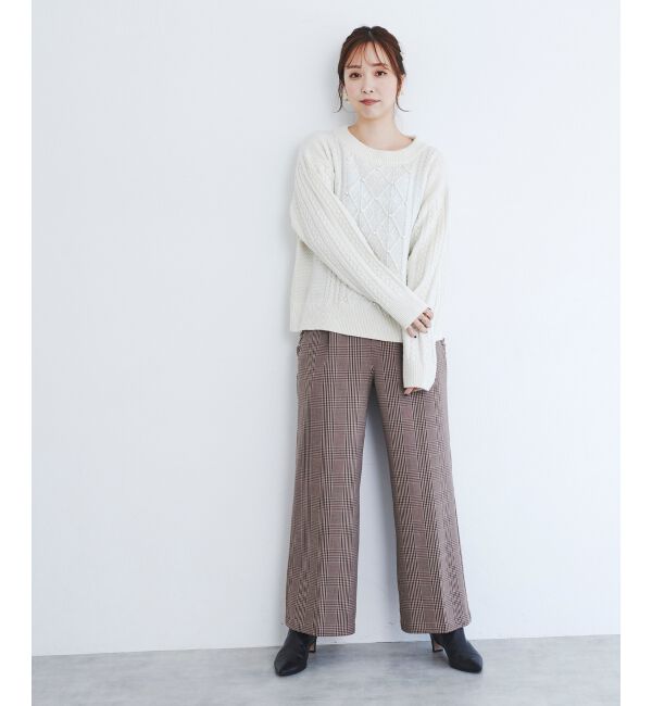 le.coeur blanc「Perle Peche チェックパンツ」|その他|