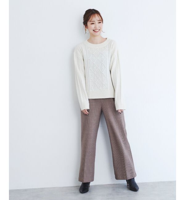 le.coeur blanc「Perle Peche チェックパンツ」|その他|