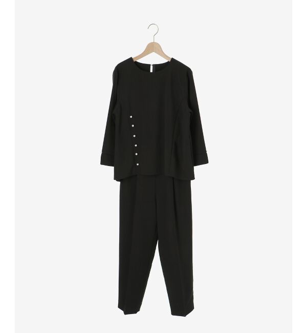 le.coeur blanc「パール付きプルオーバー&times;テーパードパンツセット」|スラックス|