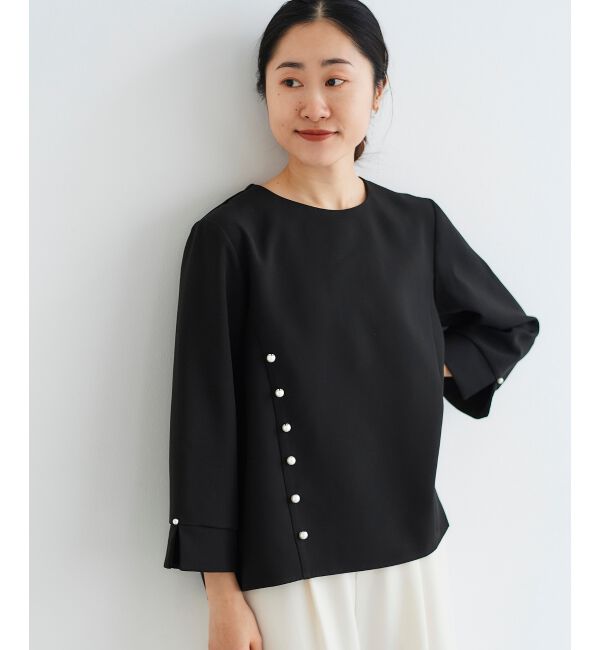 le.coeur blanc「パール付きプルオーバー&times;テーパードパンツセット」|スラックス|