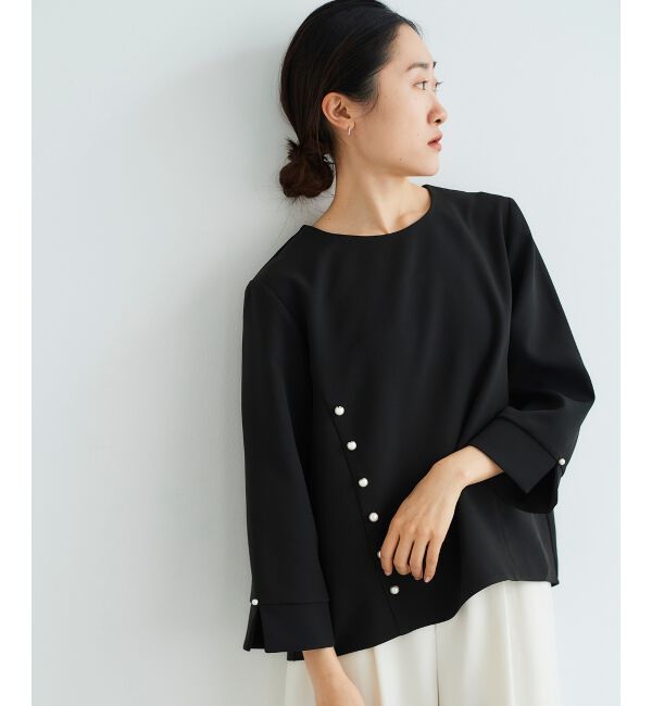 le.coeur blanc「パール付きプルオーバー&times;テーパードパンツセット」|スラックス|