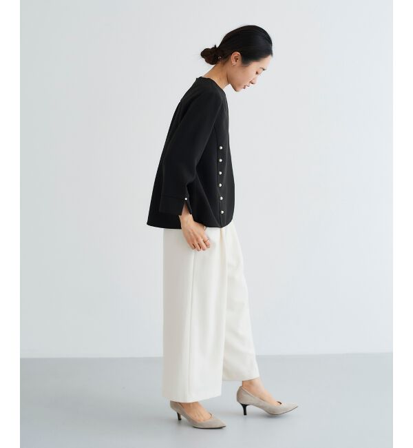 le.coeur blanc「パール付きプルオーバー&times;テーパードパンツセット」|スラックス|