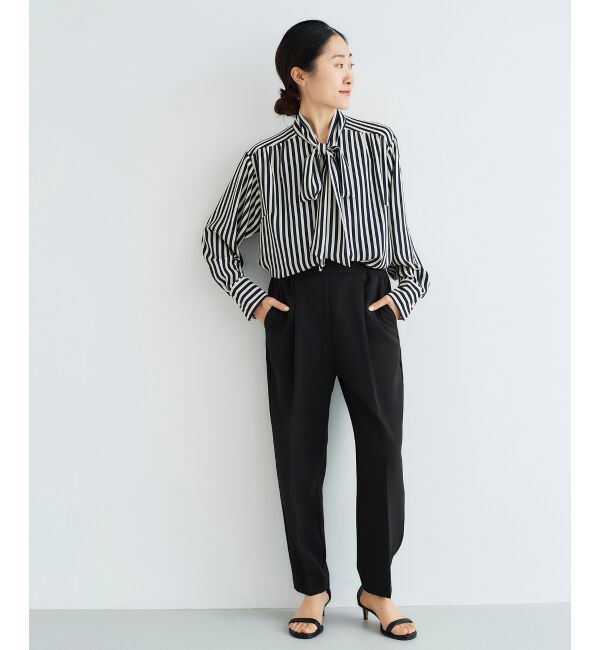 le.coeur blanc「パール付きプルオーバー&times;テーパードパンツセット」|スラックス|