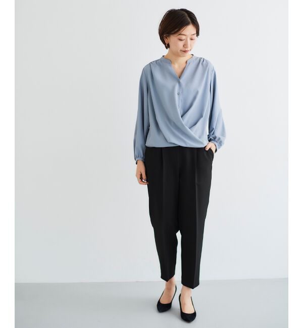 le.coeur blanc「パール付きプルオーバー&times;テーパードパンツセット」|スラックス|