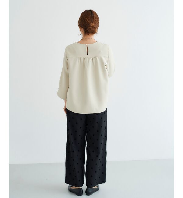 le.coeur blanc「パール付きプルオーバー&times;テーパードパンツセット」|スラックス|