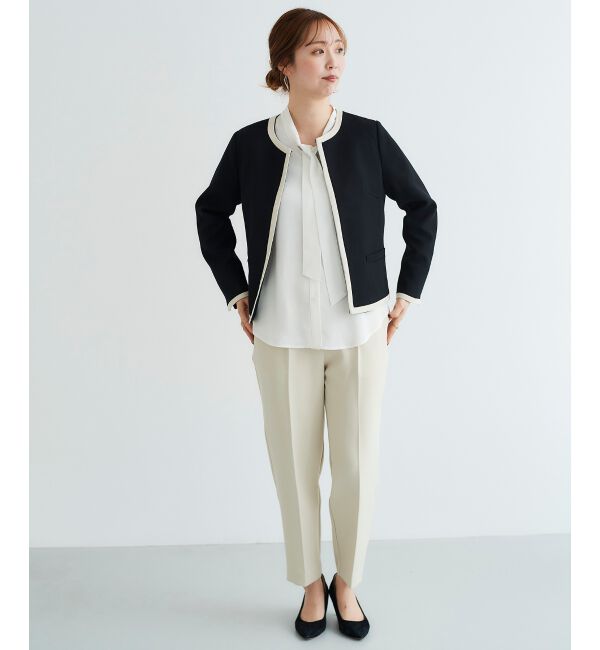 le.coeur blanc「パール付きプルオーバー&times;テーパードパンツセット」|スラックス|